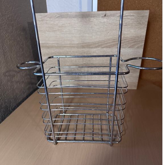 Chrome Over the Cabinet Door Hanging Storage Basket Organizer - Picture 4 of 5